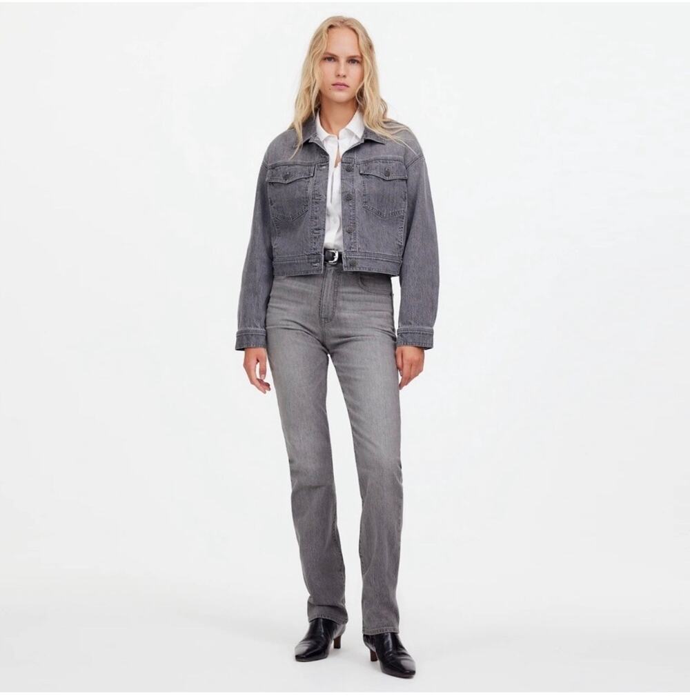 Madewell Jeans Womens 30 Gray 90s Straight Leg Hallandale Wash Stretch Denim